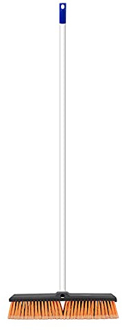 Balai de jardin robuste de 45,7 cm avec brosse rigide et poignée en métal pour balayer votre cour, jardin et terrasse