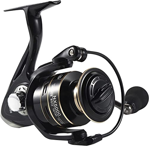 BNTTEAM - Moulinet de Pêche Coupe en Métal pour Bateau Eau Salée Douce 14BB 5.2:1/4.7:1 Modèles 1000, 2000, 3000, 4000, 5000, 6000, 7000 (Black, 2000 Série)