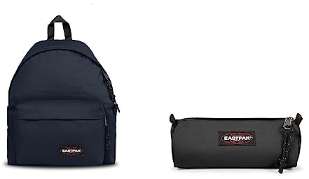 EASTPAK Padded Pak'r Sac à Dos, 40 x 30 x 18 cm, 24 L, Ultra Marine & Benchmark Single Trousse, 21 cm, Noir (Black)