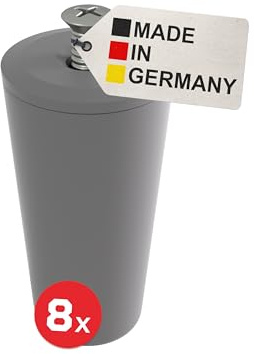 BAUHELD Fermaporta per tapparelle, 40 mm, 8 pezzi, made in Germany, per esterni in plastica, con viti, adatto a lamelle blindate per tapparelle, grigio