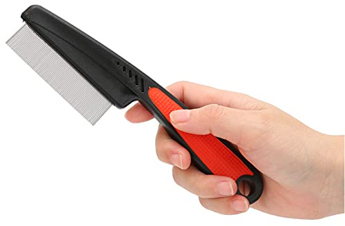 ANKROYU Kamm Gegen Flöhe Und Läuse, Edelstahl Kamm Mit Feinen Zähnen, Läusekamm Mit Rutschfestem Griff, Professioneller Kopfläuseentfernungs Haarkamm, Läusekamm Nissenkamm Für Alle Haartypen
