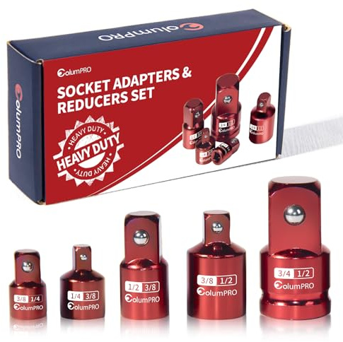 ColumPRO 5PCS Impact Socket Adapter Set,Socket Converter&Reducer,3/4, 3/8, 1/2, 1/4, 1/4 to 3/8