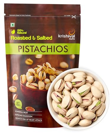 KRISHIVAL NUTS Premium California Pistacchi tostati e salati 500 g (250 g per confezione 2) | Pista frutta secca | gustosi e sani | ricchi di proteine e fibre | senza glutine e