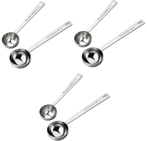 Cabilock 6 Piezas juego de cucharas de café cucharillas cucharas medidoras cuchara medidora de cafe cuchara dosificadora 15ml cucharada de grano de café cuchara dosificadora de harina polvo