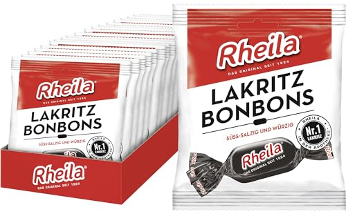 Rheila Lakritzbonbons 1.000g – zuckerhaltige Lutschbonbons mit Karamell - Laktosefrei - wohltuender markanter Geschmack – süß-salzig & würzig im Geschmack - (20x50 g)