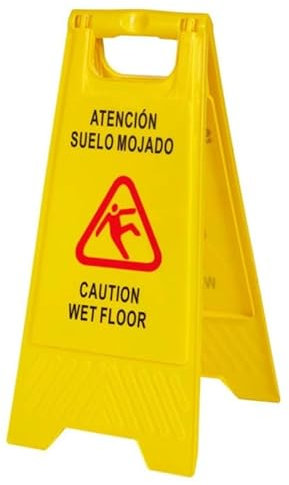 NOLDAR | Señal de Atención Suelo Mojado. Panel Plegable de Advertencia. Señal de Seguridad a Doble Cara.