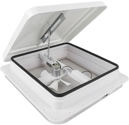 Ventilateur de Toit pour Camping-car, Ventilateur de Plafond pour Camping-car 35,6 Cm avec Télécommande, Moteur Réversible 12 V, Lame de 15,2 Cm, Ventilateur de Salle de Bain