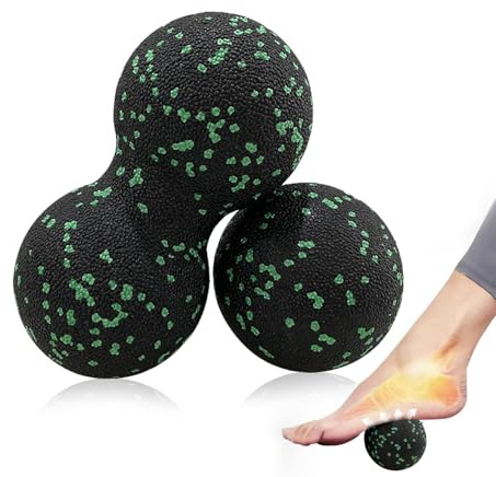 Masaje Set, Bola de Masaje para Fascia, Bola de EPP, Bola de Maní Masaje, para Aliviar Dolores Musculares, Doble Bola de Masaje para Liberación Muscular, Ideal para Relajación Corporal y Ejercicio