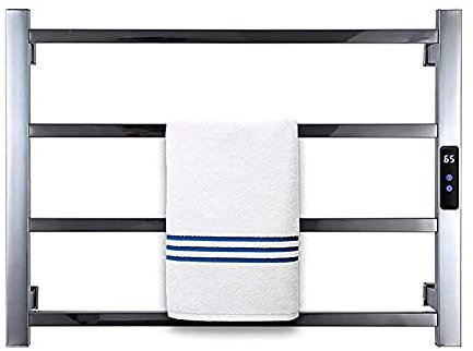 Calentador de toallas/Calentador de toallas Rejilla de secado para radiador de baño, con temporizador 4 barras Toallero de baño con calefacción, Toallero con calefacción eléctrica para baño, Rejilla