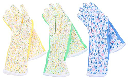 Happyyami 3paare Gartenhandschuhe Mit Schutzfunktion Atmungsaktive Und Schnittfeste Arbeitshandschuhe Für Gartenarbeit Und Reparaturen Zufälligen Designs Langlebig Und Maschinenwaschbar