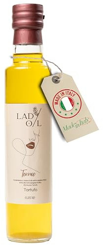 Olio ExtraVergine Di Oliva Aromatizzato al Tartufo - LadyOil - Olio 100% ITALIANO - Estratto a Freddo - Bottiglia 250ml - Ideale per Condire e Insaporire (Tartufo nero).