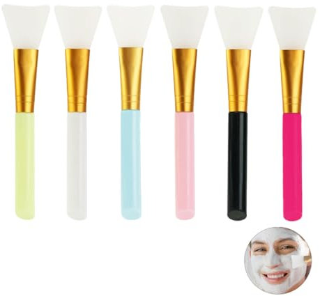 6 PCS Pennello Maschera Silicone, Professionale Pennello Maschera, Pennello Maschera, Maschera Strumento di Bellezza Morbido Pennelli per Maschera Occhi DIY