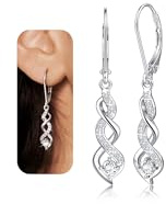 YADOCA Ohrringe Silber 925 Hängend für Damen, Silber Hängend Ohrringe, Cubic Zirkonia Lang Tropfen Ohrring Schmuck Geschenke Mütter Tag Valentinstag Geburtstag