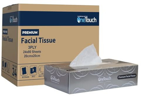 3-Ply Facial Tissues Soft & Premium Tissue Paper 80 Sheets per Box for Home Office Travel Hypoallergenic Tissue, Skin-Friendly Tissue Everyday Disposable Tissues (3)