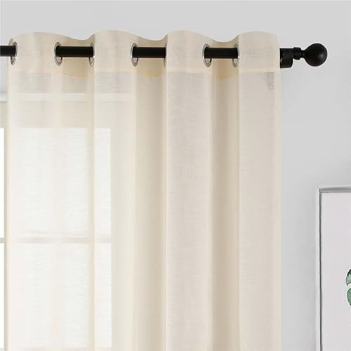 Set di 2 tende velate 140 x 114 cm, con occhielli nella parte superiore, tende filtranti per la luce, tendaggi semitrasparenti per soggiorno, balcone, camera da letto, decorazione per la casa