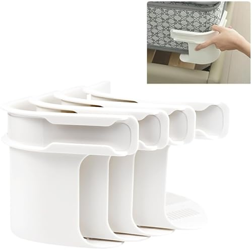 WINTAPE 4 Stück Bettlakenspanner, Spannbettlakenhalter mit Verschlussstreifen, rutschfeste Bettlakenhalter für Bettwannen, Bettlakenregal mit Sperrstreifen für Alle Matratzengrößen (Weiß)