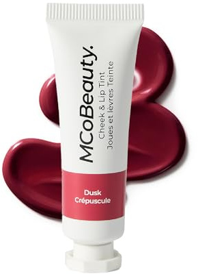 MCoBeauty - Cheek and Lip Tint - Gel-Cream Formula for Buildable Colour - Multi-Use Tint for Lips and Cheeks - Dusk, Cherry Red Shade