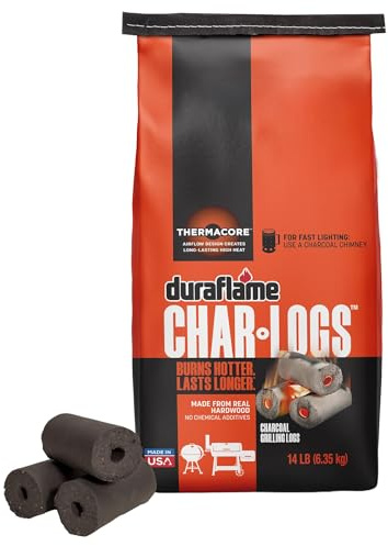 Duraflame Char-Logs 14 lb Bag – Premium Charcoal for Long-Lasting, High Heat Fuel for Grilling, Smoking & Outdoor Cooking (1 Pack)