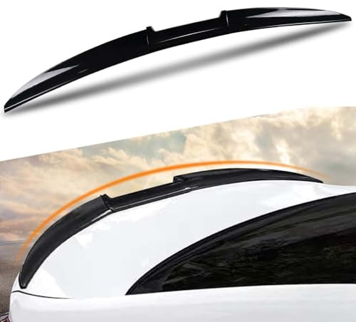 Auto Heckspoiler für BMW 3 Series 320i E90 Facelift 2008-2012, ABS Kofferraum Spoiler Heckflügel Spoilerlippe Kofferraumspoiler Kratzfest Tuning Zubehör,A/Glossy Black