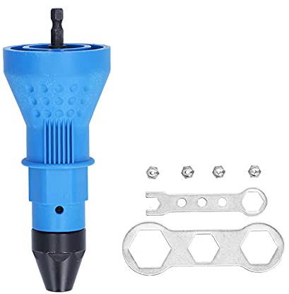 Adaptador de taladro de remache, herramienta ergonómica de tuerca de inserción de remachado eléctrico con boquillas de llaves hexagonales