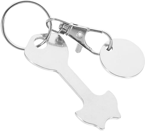 KAJNBN Shopping Cart Token Keychain Metal Coin Holder Trolley Token Keyring Pendant for Grocery Trolleys Convenient Shopping Accessory