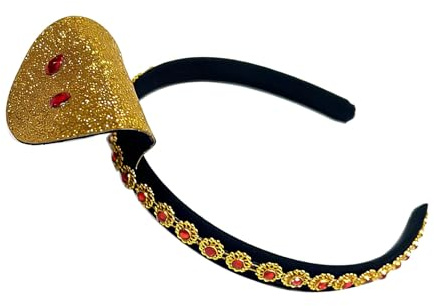 Piceioep Auffälliger, mit Strasssteinen verzierter Schlangen Kopfschmuck, Cosplay Haarband für Festival Anlässe und Theater Haarband
