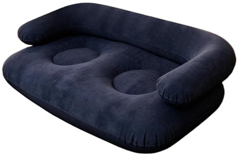 Generisch Aufblasbares Sofa – bequemes tragbares beflocktes Sofa für Camping | Luftsofa für Erwachsene, drinnen und draußen, Wohnzimmer, Kino, Reisen, Garten, Innenhof, Terrasse, Balkon, Schlafzimmer