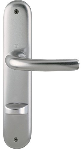 HOPPE 2947441 Drückergarnitur Tokyo-auf Langschild WC Entfernung 90mm, für Türstärke 37-42mm, Edelstahl Effekt