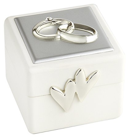 Elegance Ehering-Box mit Doppelringen, Silber