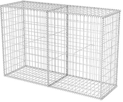 vidaXL Gabbione in Rete Metallica in Acciaio 150x50x100 cm Pietre da Giardino