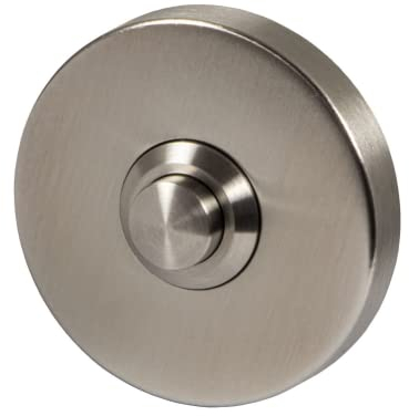 JUVA Klingelplatte Edelstahl Tür-Klingel rund für Eingangstür - H6641 | Klingel mit Drucktaster | Klingeltaster Edelstahl matt gebürstet | Ø 52 mm | 1 Stück - Design Türglocke mit Befestigungsmaterial
