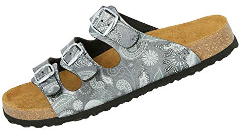 Lico BIOLINE LADY Damen Pantoletten, Mehrfarbig Anthrazit/ Anthrazit, 42 EU