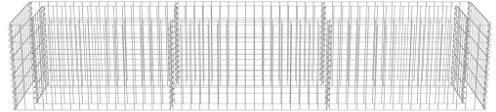 yorten Gabionen Hochbeet Gabionenkörbe befüllbare Steinkörbe aus Stahl Blumentopf Gabione Pflanzenkorb 270 x 50 x 50 cm (L x B x H) Silbern
