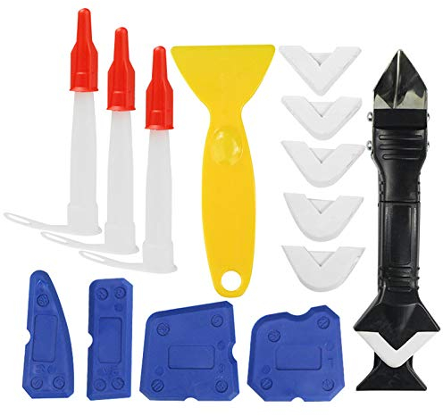 15 Pièces Outils De Calfeutrage En Silicone Kit, D'outils D'étanchéité Avec Dissolvant Silicone Joint, Réutilisable Lisseur Joint Silicone, Pour Salle De Bain Cuisine