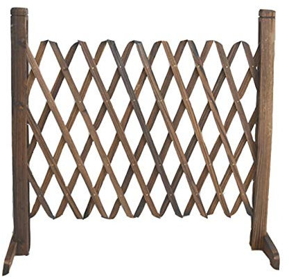 Yiida Garden Fence Expandable Wooden Trellis Plant Support Pet Gate - Retractable Barrier Section Partition for Home Indoor Outdoor