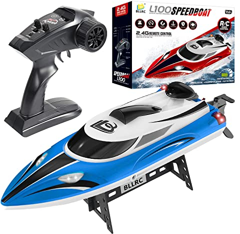 ZYGY BLLRC L100 Fernbedienung Bootsgeschwindigkeitsboot wasserdichte Fernbedienung Schiff Modell Spielzeug Elektrische Radboot Modell Yacht (Blau)