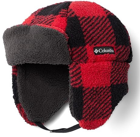 Columbia Ragazzi Rugged Ridge Sherpa Trapper Cappello Tempo Freddo, Giglio Rosso a Quadretti, L/XL