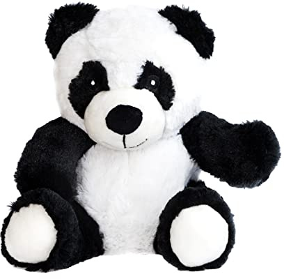 Pelucho - Peluche Bouillotte Déhoussable - Bien-Être, Chaleur et Douceur - Micro-Ondable - Grains de Blé et Fleurs de Lavande - Fabriquée en France - Panda