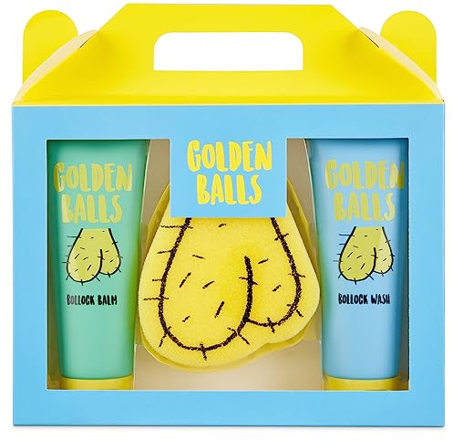 Golden Balls, Balm & Sponge Set - For Your Private Bits - Funny Novelty Gift For Men | Funny Novelty Gift