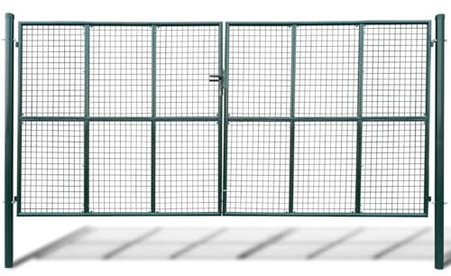 Camerina Gartentor Zauntor Gitterzaun Tor 415 x 225 cm / 400 x 175 cm Garten TüR Doppelstabmattenzaun Tor Maschendrahtzaun