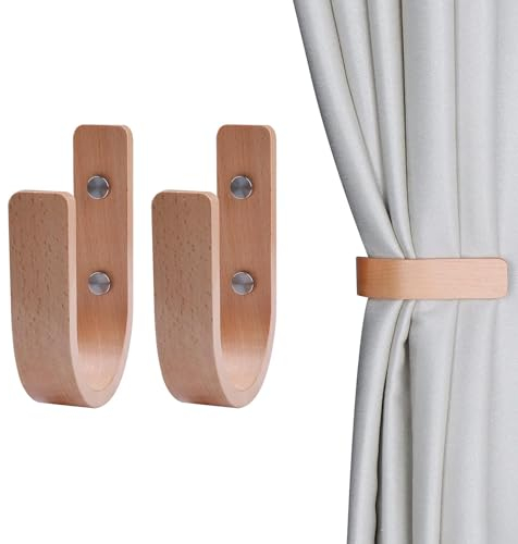 Vorhang Holbacks Holz Vorhang Tie Back Haken Wandhalterung Vorhang Holdbacks Vorhang Tiebacks für Home Fenster Behandlung Dekorationen