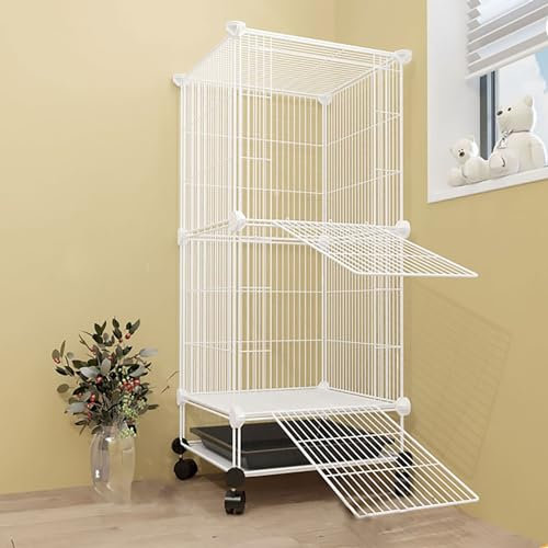 GeELky Katzenkäfige, Kaninchenkäfig, Kleintierkäfige, Vogelkäfig, Haustier-Laufstall, Welpengehege mit Tür, für drinnen und draußen, DIY-Haustierzaun aus Metall, für Welpen, Kaninchen, Kätzchen, Ha