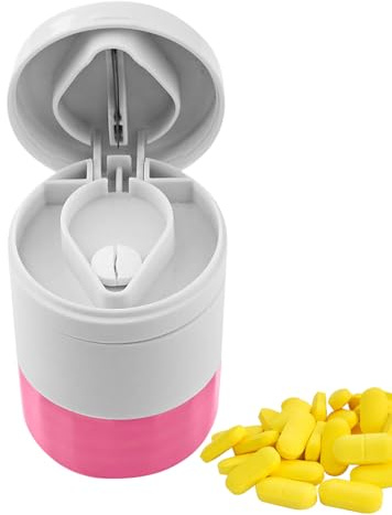 Cortador de Tabletas Pequeño, Pastillero de Viaje Portátil Con Cortador de Pastillas, Triturador de Pastillas Cortador De Tabletas Portátil, Para Pastillas Pequeñas Pastillas Grandes