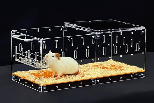 GuineaLoft™ Jaula acrílica (modelo-P2) – Jaula expandible para hámsters, ratas, ratones, jerbos, animales pequeños propensos a escapar y masticar, totalmente bloqueable – Visita la tienda Guinea Loft