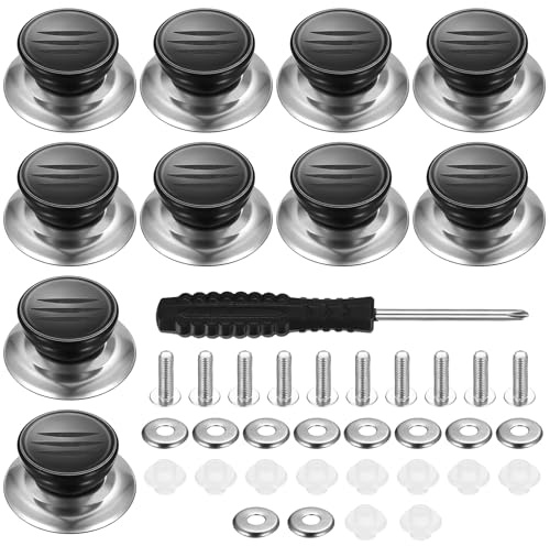 QBXMY7 Topfdeckelknöpfe, 10 Stück Ersatz Topfdeckel Top Knöpfe Küche Kochgeschirr Deckel Ersatzknöpfe Universal Topfdeckelgriff Topfdeckel Griff Geeignet für Kasserolle Glas Topf Deckel Knöpfe