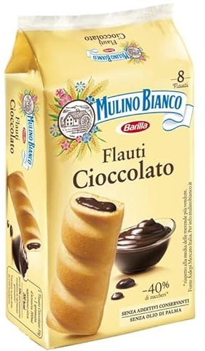 Merendine Flauti al Cioccolato, Snack Dolce 4 x 280 gr