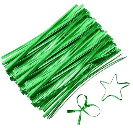 sourcing map Lot de 800 attaches torsadées métalliques de 10,2 cm, réutilisables avec revêtement en plastique pour boulangerie, sacs de bonbons, sacs de café, sacs à friandises, vert