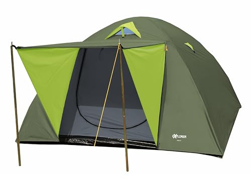 EXPLORER Zelt Iglu 2 & 3 Doppeldach Kuppelzelt mit Vordach Igluzelt 2-4 Personen 2000 mm Wassersäule wettergeschützter Eingang Outdoor Wandern Familie Camping
