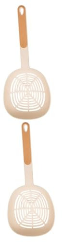 Garneck 2pcs Long Handled Chinese Soup Spoon Ramen Spoons Strainer for Noodles Lightweight Kitchen Scoop Hollow Spatula Easy Clean