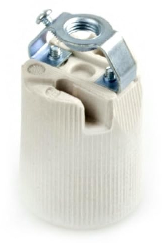 Douille E-27 en porcelaine M10 avec base robuste, idéale pour l'éclairage intérieur et extérieur, convient à diverses applications.
